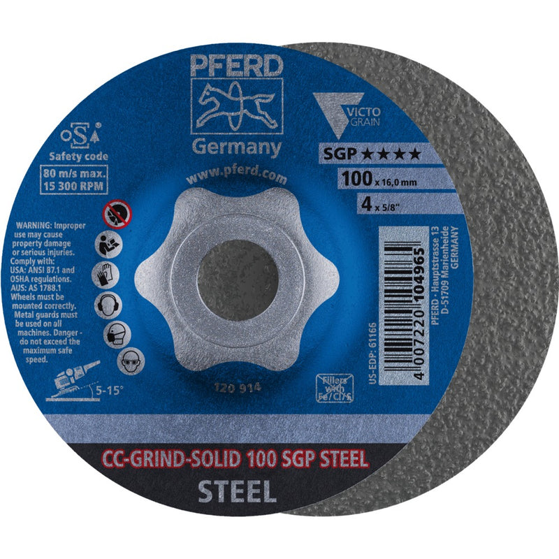 PFERD CC-GRIND-sliprondell CC-GRIND-SOLID 100 SGP STEEL/16,0