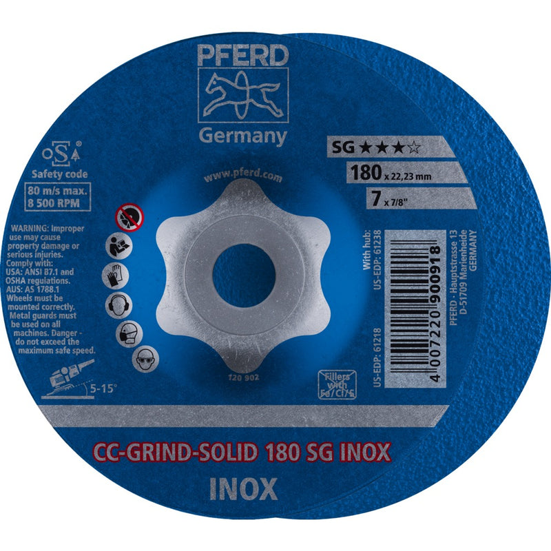 PFERD CC-GRIND-SOLID sliprondeller CC-GRIND-SOLID 180 SG INOX