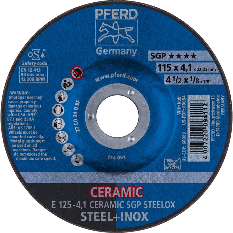 PFERD Navrondeller E 125-4,1 CERAMIC SGP STEELOX