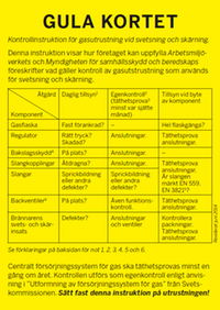 KONTROLLINSTRUKTION GASUTR GULA KORTET