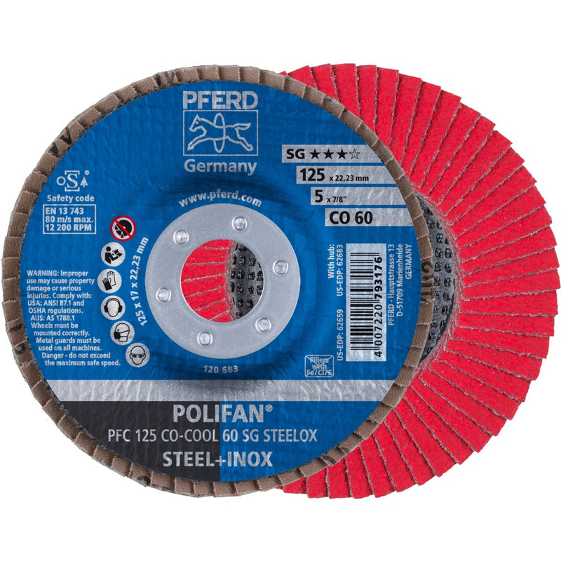 PFERD POLIFAN-lamellrondell PFC 125 CO-COOL 60 SG STEELOX