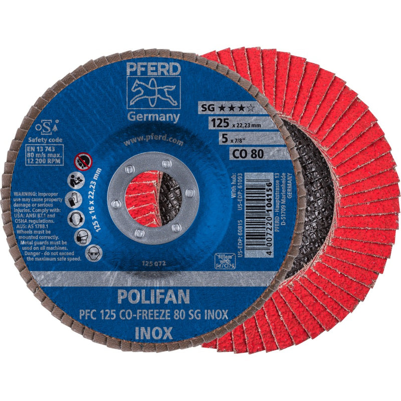 PFERD POLIFAN-lamellrondell PFC 125 CO-FREEZE 80 SG INOX